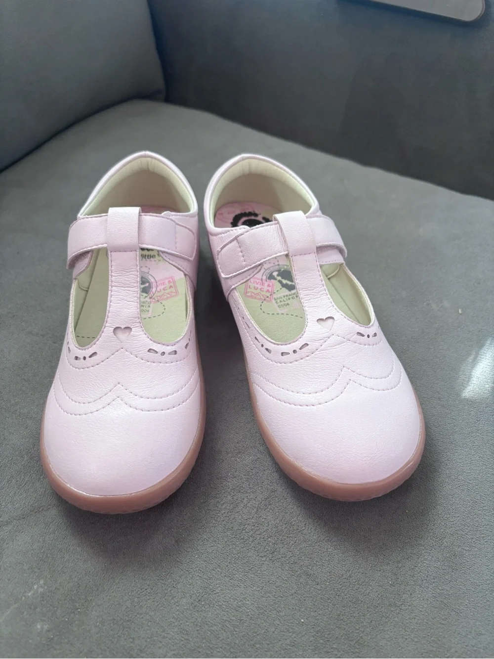 Livie & Luca Girls' Ballet Pink “Amica” T-strap Mary Jane School Shoes - Picture 4 of 7